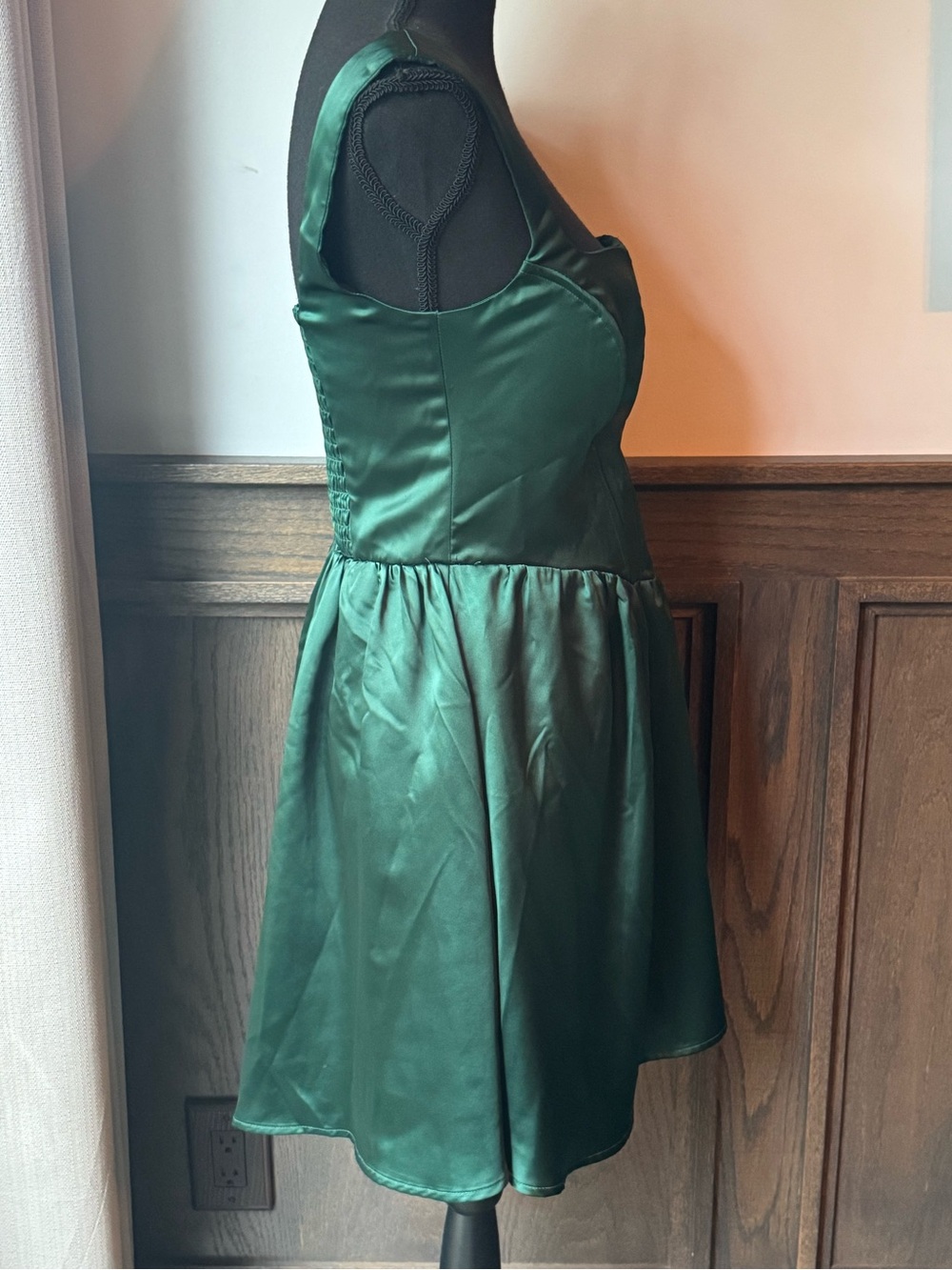 wild fable Dark Green Square-Neck Fit & Flare Mini Dress medium - Picture 6 of 9